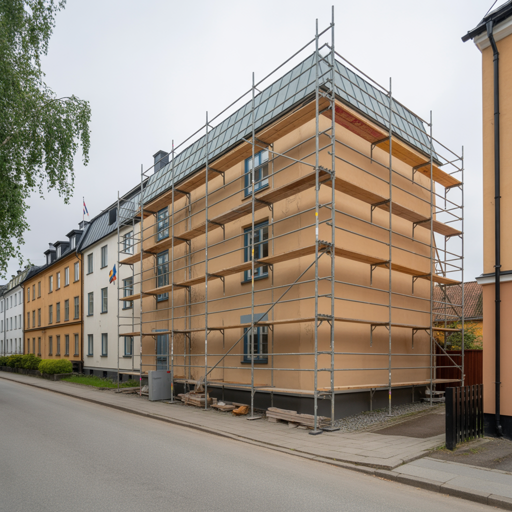 stallning vid fasadrenovering krav och sakerhetschecklista